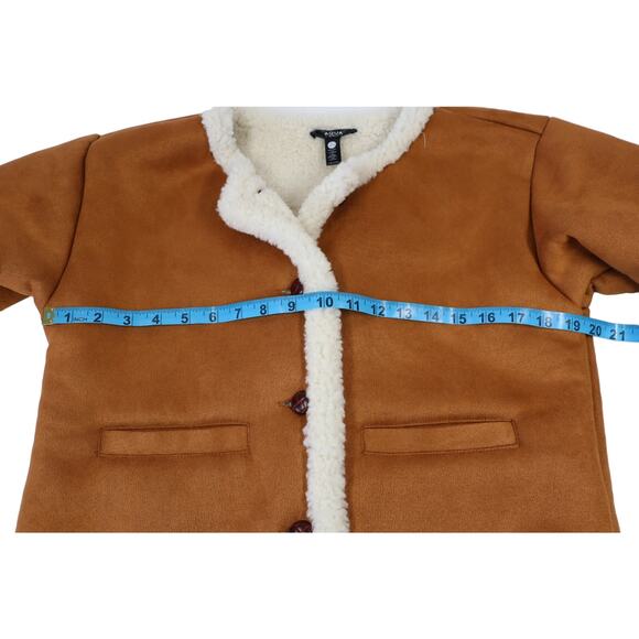 Aqua‎ Girl Fur Lined Light Brown Button Down Jacket Size XL 14/16 - Picture 4 of 4